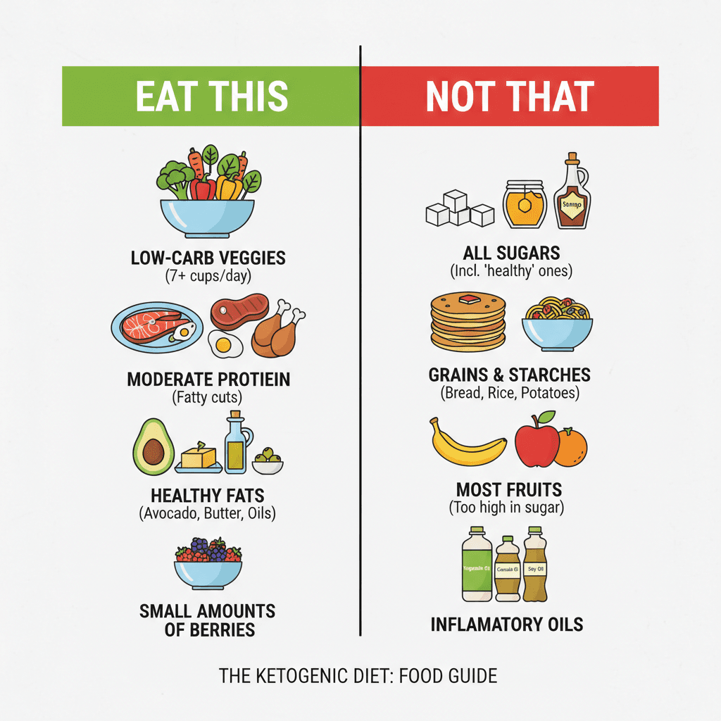 Quick Visual Guide: What to Eat and What to Avoid on the ketogenic diet