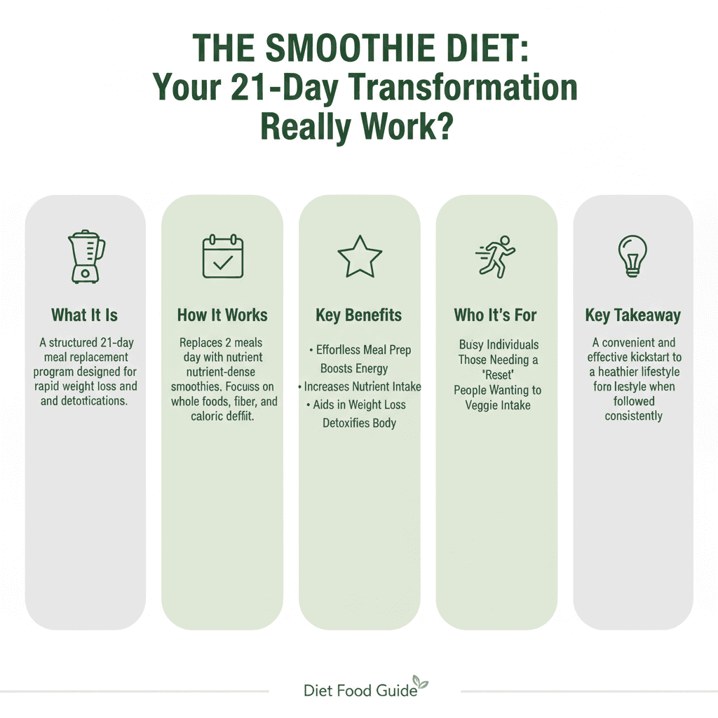 Infographic detailing The Smoothie Diet 21-Day Transformation